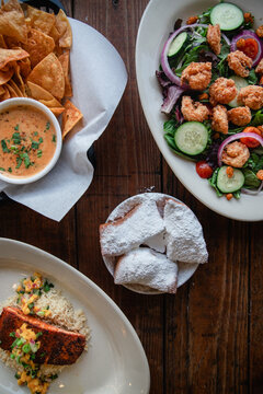 Tabletop Shot of Cajun Food
