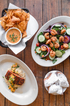 Tabletop Shot of Cajun Food
