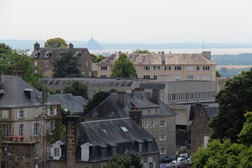 city of avranches and mont-saint-michel in normandy (france)