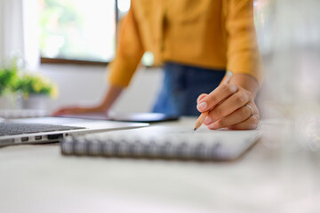 Stylish Fashion Designer work as sketch of new collection in atelier. Dressmaking and fashion collection Creative Design Drawn sketches Concept