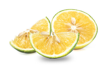Fresh fruit Mausambi (sweet lime) isolated on white backgrounds