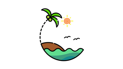 Vector art of beach