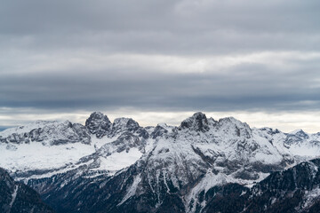 Winter landscape in Dolomites, Unesco World Heritage Site, Italy, Europe