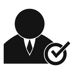 Approved corporate worker icon. Simple illustration of approved corporate worker vector icon for web design isolated on white background