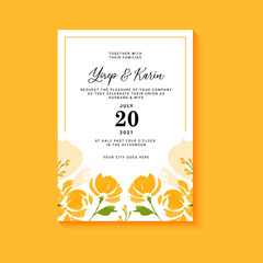 Obraz na płótnie Canvas Flower and leaves vector decorative greeting card or invitation design background