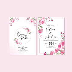 Flower and leaves vector decorative greeting card or invitation design background