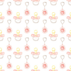 Acarel pattern of baby pacifier for a girl. Ideal for print, web design, gift giving and other creative projects.