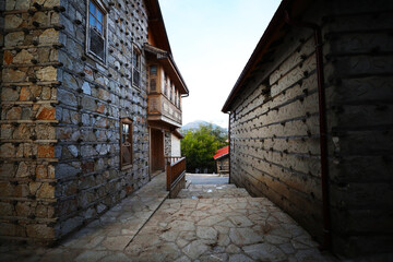 Famous Dmeli Evler (Buttoned Houses) acrhitecture willage. Ibradi, Antalya Turkey.