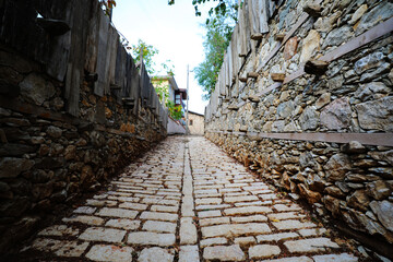 Famous Dmeli Evler (Buttoned Houses) acrhitecture willage. Ibradi, Antalya Turkey.