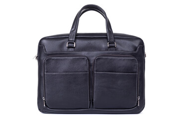 men's solid leather bag close up