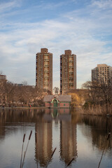 Obraz premium View of the heritage apartment complex from central park