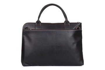 black bag for men made of genuine leather close up