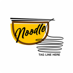 Noodle logo with chopstick design