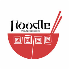 Chinese noodle restaurant logo vector 