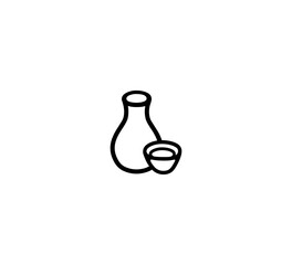 Sake vector isolated icon illustration. Sake icon