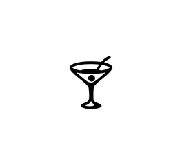 Martini glass vector isolated icon illustration. Martini glass icon