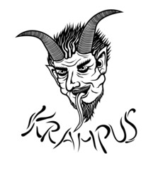 Head of Krampus vector illustration
