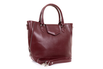 Naklejka premium stylish ladies leather bag on a white background