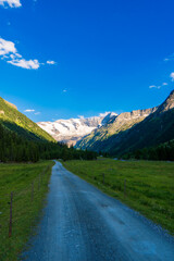 Fototapeta na wymiar Gorgeous nature of the krimml Valley in summer. It is a valley of the austrian Alps, of Dreiherrnspitze on glacier obersulzbachkees, Hohe Tauern Austrian Alps, Europe