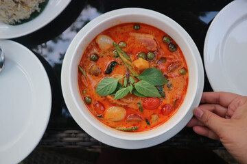 Roasted Duck Red curry or red curry with roasted duck, duck curry