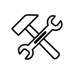 wrench and hammer icon design vector template