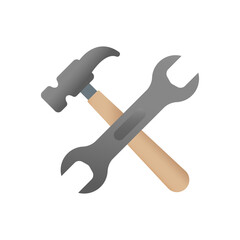 wrench and hammer icon design vector template