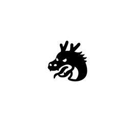 Dragon head vector isolated icon illustration. Dragon face icon