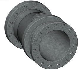 finite element methode mehs of a mechanical part - 3d illustration