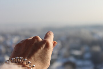 Морозное утро, вид из окна