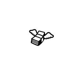 Flying money vector isolated icon illustration. Money transfer icon