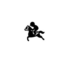 Fototapeta na wymiar Riding horse vector isolated icon illustration. Jokey icon