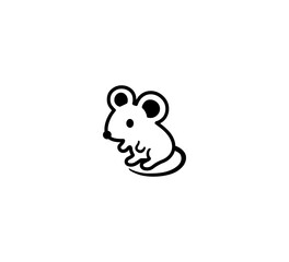 Mouse animal vector isolated icon illustration. Mouse icon