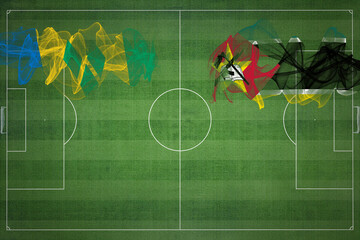 Saint Vincent and the Grenadines vs Mozambique Soccer Match, national colors, national flags,...