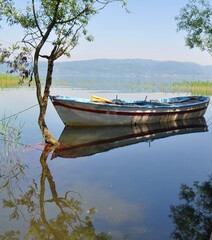 boat on the lake Sapanca, Sakarya, Turkey.