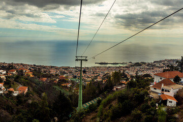 A view from the chair lift down over the city of Funchal, Madeira