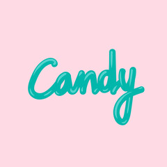 Mint and caramel lettering. Vector Sweet candy lettering Candy. Illustration for a candy store or sweet shop. Seamless picture of cute sweet letters. Vector illustration