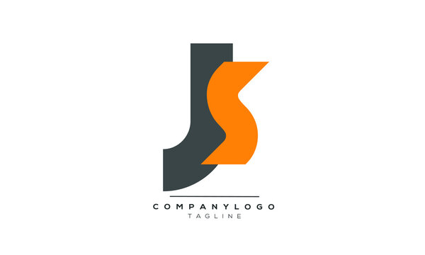 JS initials monogram letter text alphabet logo design