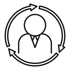 Change work job icon. Outline change work job vector icon for web design isolated on white background