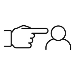 Recruiter saw person icon. Outline recruiter saw person vector icon for web design isolated on white background