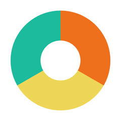 Infographic pie chart. Cycle presentation diagram 3 section. Vector isolated on white background