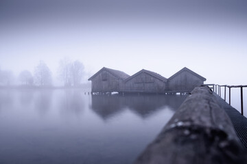 Boathouse at sunrise