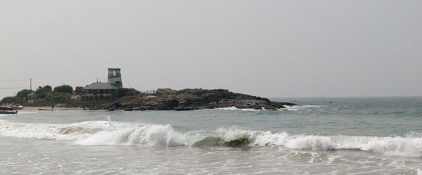 A photo of lighthouse at Kovalam beach in Kerala, India.