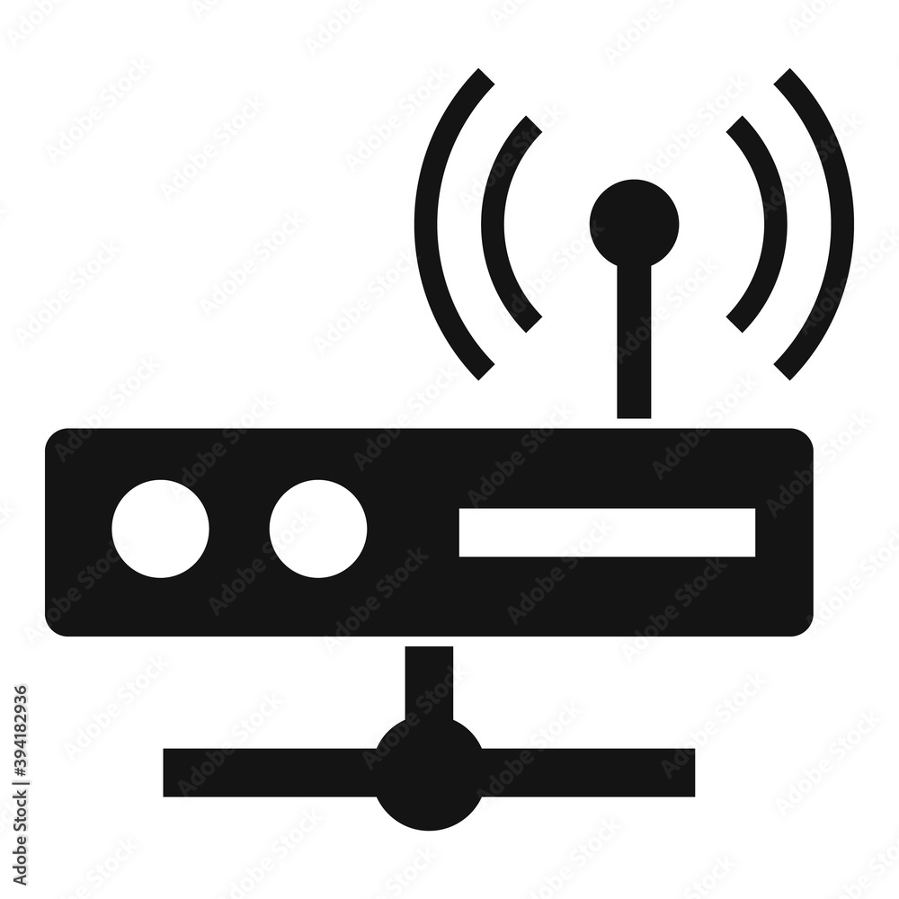Poster server wireless router icon. simple illustration of server wireless router vector icon for web desig