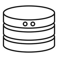 Protected server desk icon. Outline protected server desk vector icon for web design isolated on white background