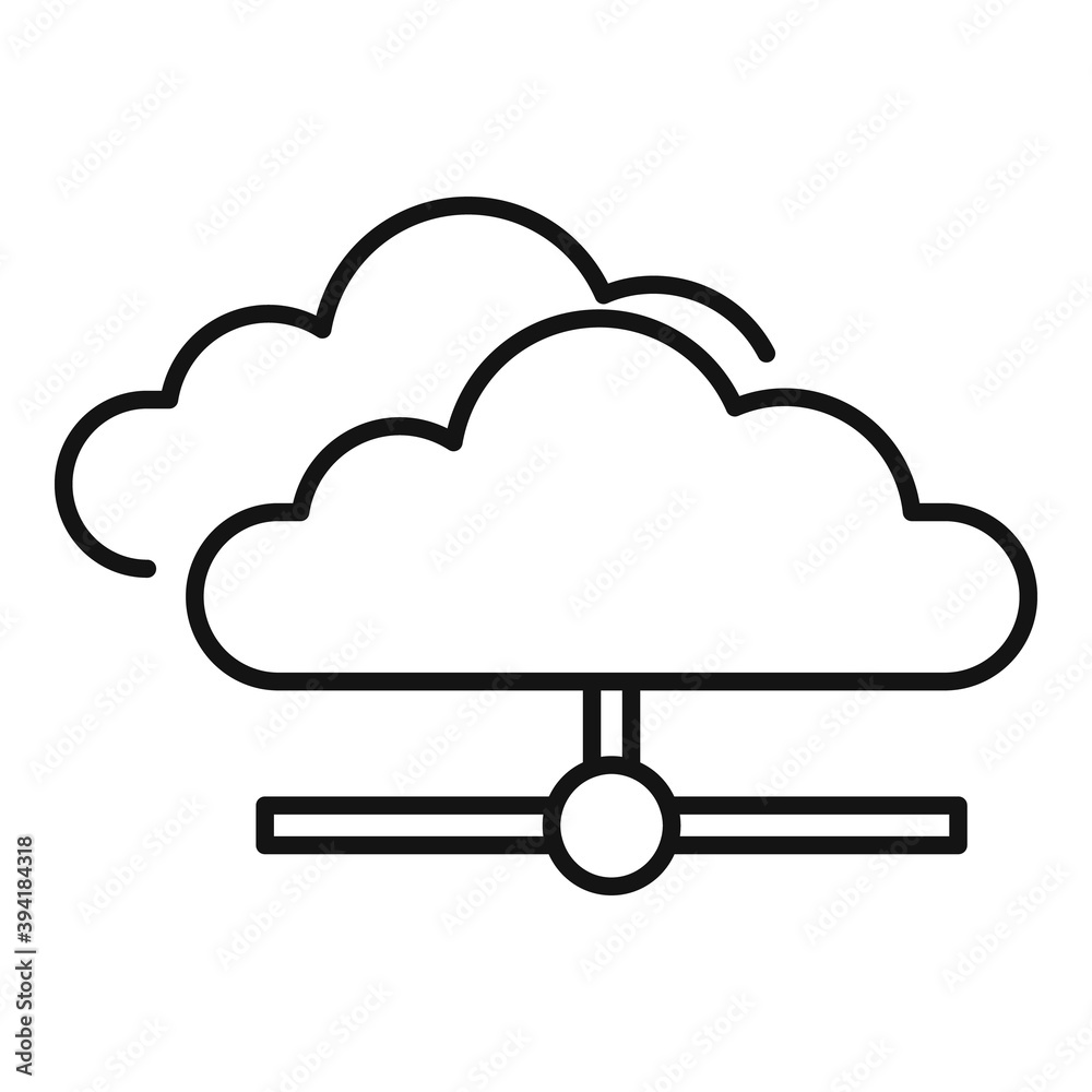 Poster server data cloud icon. outline server data cloud vector icon for web design isolated on white backg