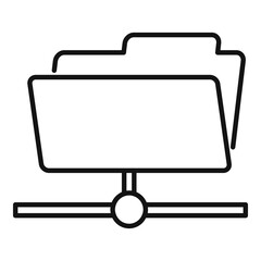 Server folder icon. Outline server folder vector icon for web design isolated on white background
