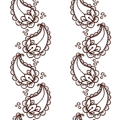 Ethnic mehendi mendi paisley seamless background pattern