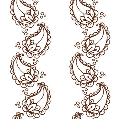 Ethnic mehendi mendi paisley seamless background pattern