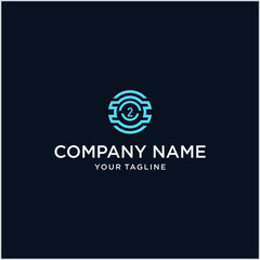 Obraz premium technology figure logo design