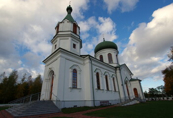 Fototapeta na wymiar Orthodox Church of St. Nicholas the Wonderworker in Narewka